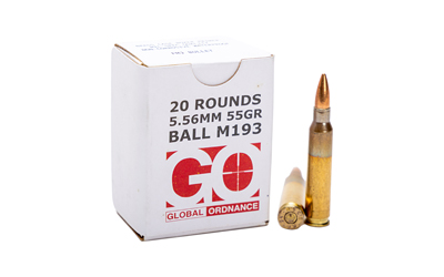 Global Ordnance M193 55Gr FMJ 5.56 NATO, 20 Rounds