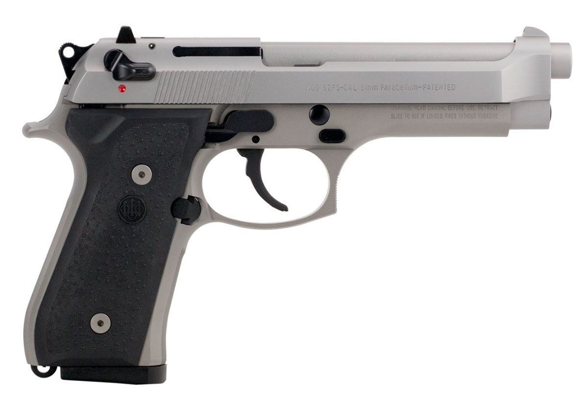 Beretta 92FS INOX 9mm DA/SA Semi-Auto Pistol, 4.9 in Barrel, 10+1 Rounds