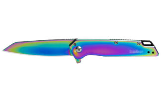 Kershaw Misdirect Assisted Folding Knife, 3in Reverse Tanto, Rainbow PVD, 4Cr14
