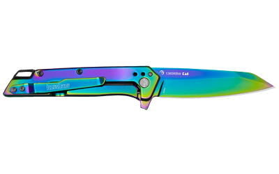 Kershaw Misdirect Assisted Folding Knife, 3in Reverse Tanto, Rainbow PVD, 4Cr14