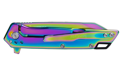 Kershaw Misdirect Assisted Folding Knife, 3in Reverse Tanto, Rainbow PVD, 4Cr14