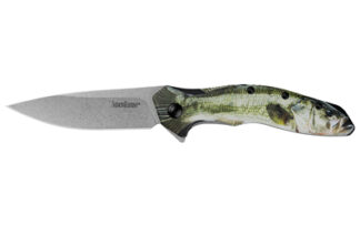 Kershaw Shoreline 3 in Bass Assisted Folding Knife, 8Cr13MoV, Stonewash Blade, Aluminum Handle