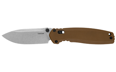 Kershaw Broadside Folding Knife 3.50 in D2 Steel Spear Point Blade, Tan G10 Handle