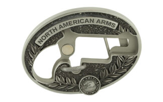 North American Arms Oval Belt Buckle for 1 1/8in Long Rifle, Secure Clip Release