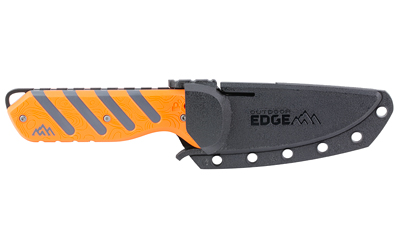 Outdoor Edge Razor HTX Fixed Blade Knife, 3.50" 420J2 SS Blade, Orange/Gray Rubberized Aluminum Handle