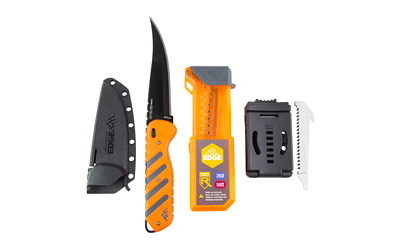 Outdoor Edge Razor HTX Fixed Blade Knife, 3.50" 420J2 SS Blade, Orange/Gray Rubberized Aluminum Handle