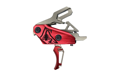 Rise Armament Rev 535 Slide-and-Snap AR Trigger, Silver/Red