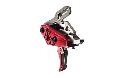 Rise Armament Rev 535 Slide-and-Snap AR Trigger, Silver/Red