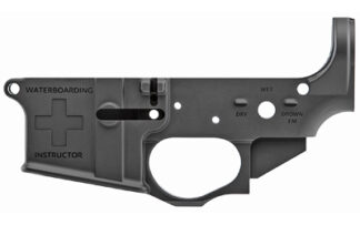 Spikes Tactical STLS033 AR-15 Stripped Semi-Auto Lower Receiver (Waterboarding), Black Anodized