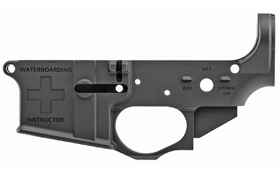 Spikes Tactical STLS033 AR-15 Stripped Semi-Auto Lower Receiver (Waterboarding), Black Anodized
