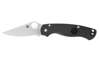 Spyderco Para Military 2 Lightweight Folding Knife, Plain Edge, Black FRN, CTS BD1N