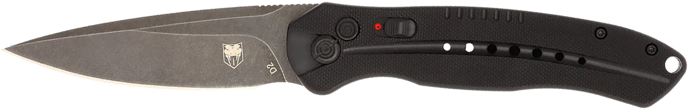 Cobratec Diablo Auto Folding Knife 3.50 in D2 Steel Blade, Black (G-10)