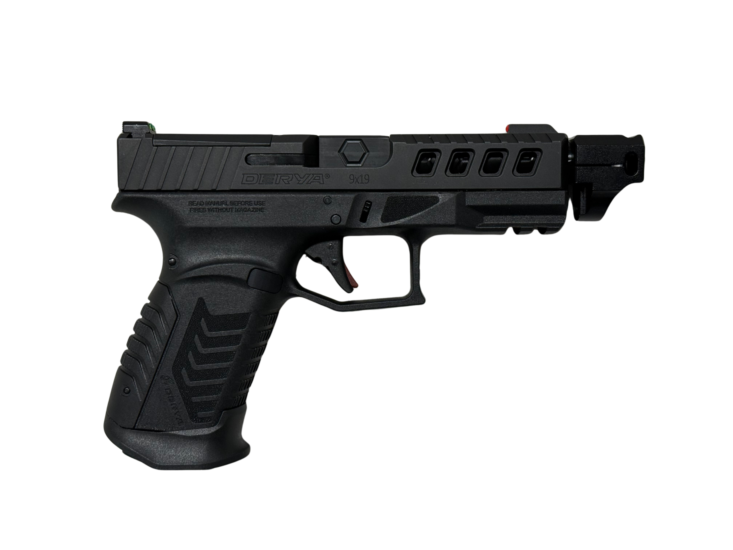 Derya 9mm Striker-Fired Semi-Auto Pistol with Optic-Ready Ported Serrated Slide