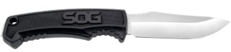 SOG Field Knife Fixed Clip Point 4 in 7Cr17MoV SS Blade Black TPR Handle