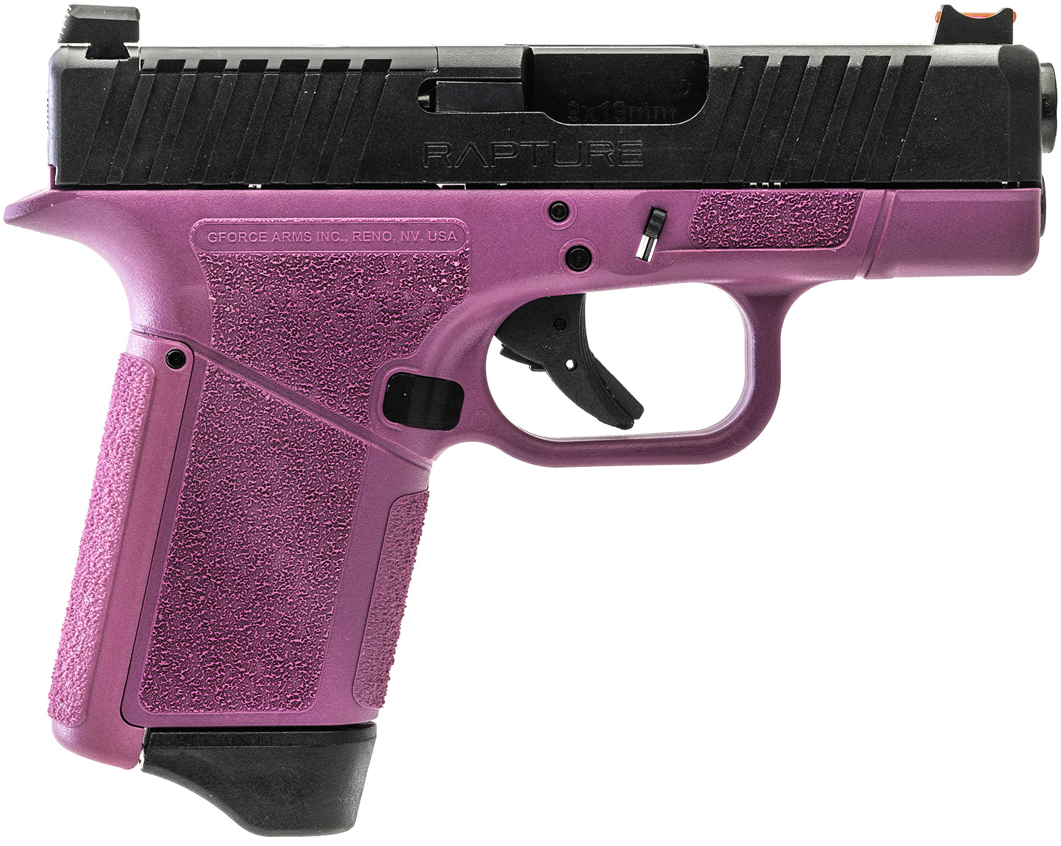 GForce Arms GF9 9mm 3.25 in Semi-Auto Pistol, 12+1, Pink Frame/Black Slide