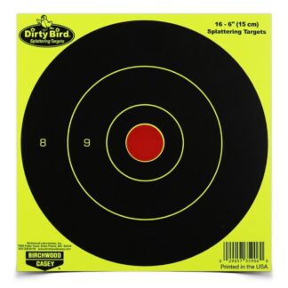 Birchwood Casey Dirty Bird 6in Yellow Bull's Eye Targets, 100-Count