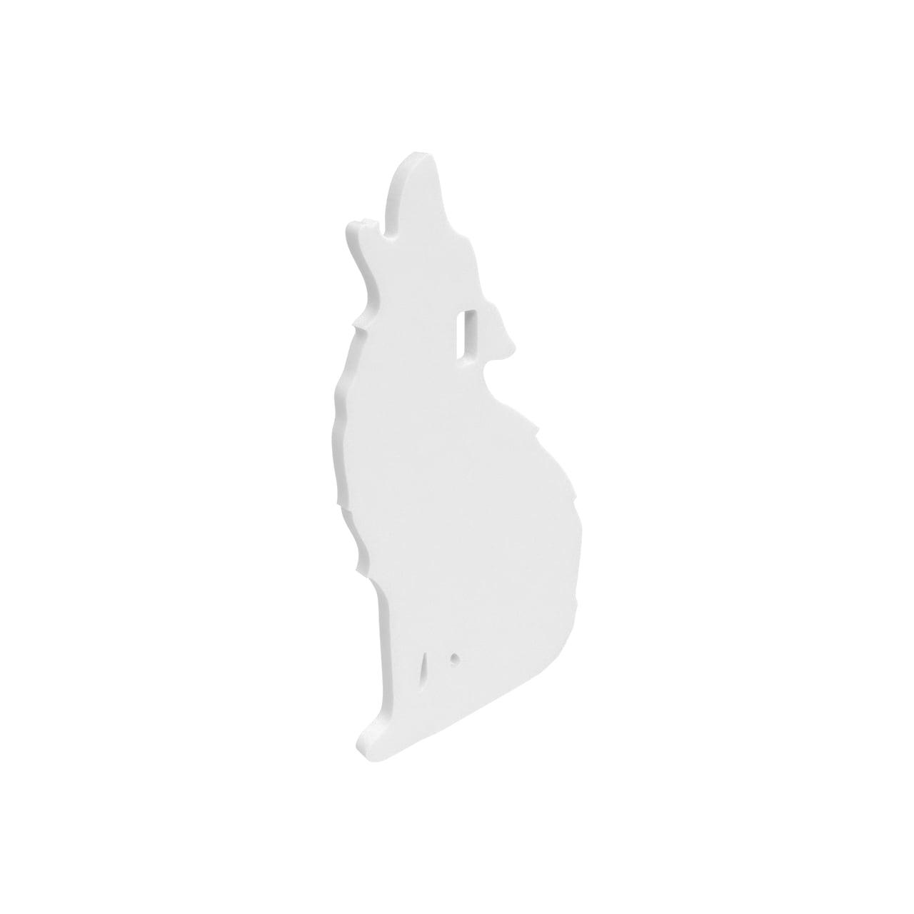 Birchwood Casey AR500 Gong Howling Coyote Silhouette Target 3/8in White Powder Coat, 1-Hole