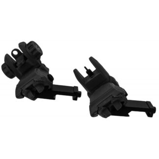TacFire A2-Style Pop-Up Sights, 45 Degree Low Profile, Polymer, Black
