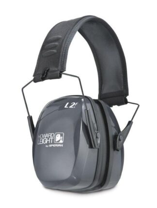 Howard Leight Leightning L2F Passive Over-the-Head Earmuffs, Folding, Black/Charcoal Gray