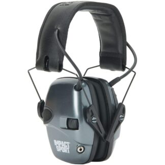 Howard Leight Impact Sport Electronic Earmuff, Over-the-Head, 22 dB NRR, Gray/Black