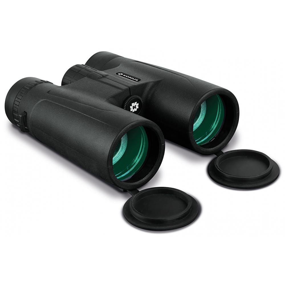 Konus 2006 Basic Plus 10x42 Fully-Coated Roof Prism Binoculars, Black Rubber Armor