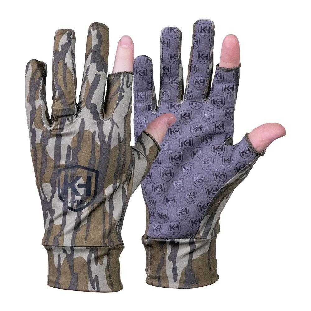 Moultrie Knight & Hale Run N' Gun Gloves Fingertipless One Size Mossy Oak Original Bottomland
