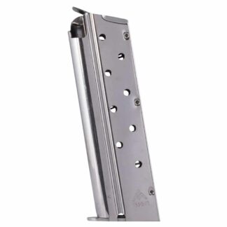 Mec-Gar 1911 9mm Luger Magazine, 9 Rounds, Nickel Finish, Carbon Steel