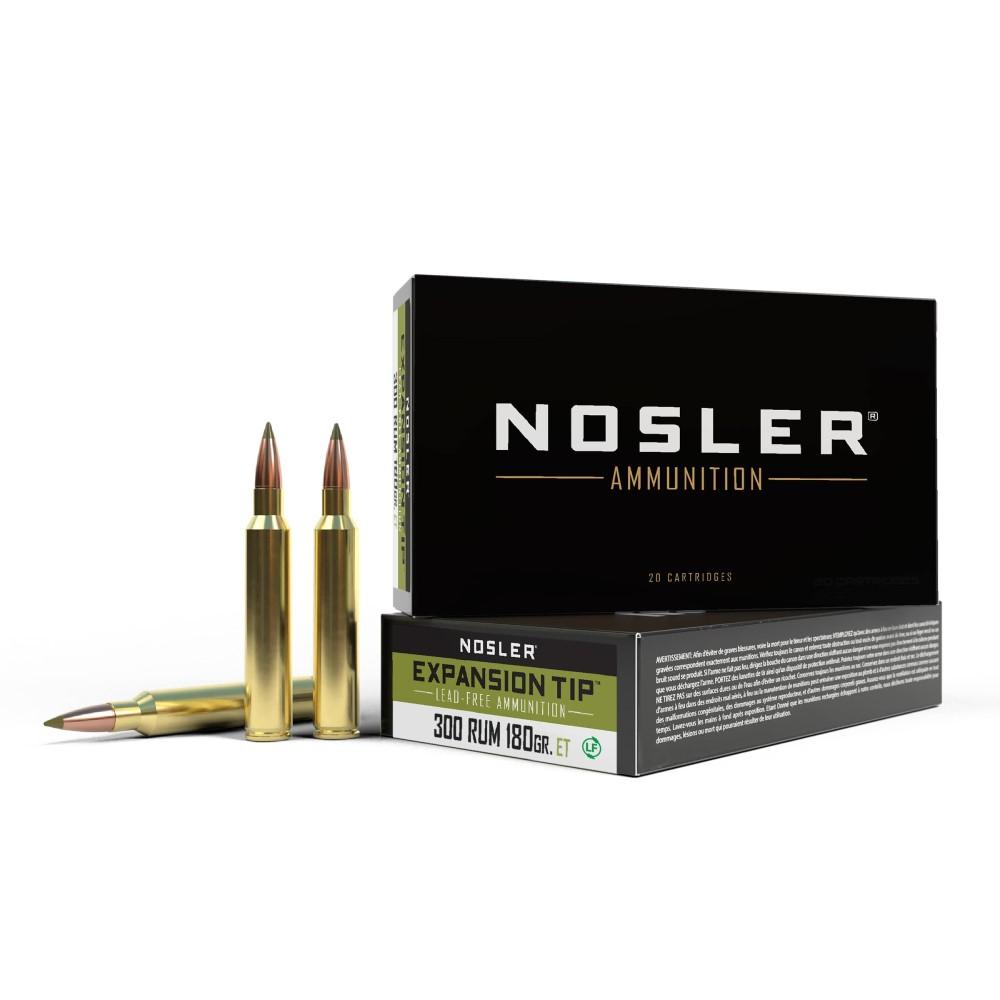 Nosler 300 RUM 180 gr E-Tip Lead-Free Rifle Ammunition 20 Rounds