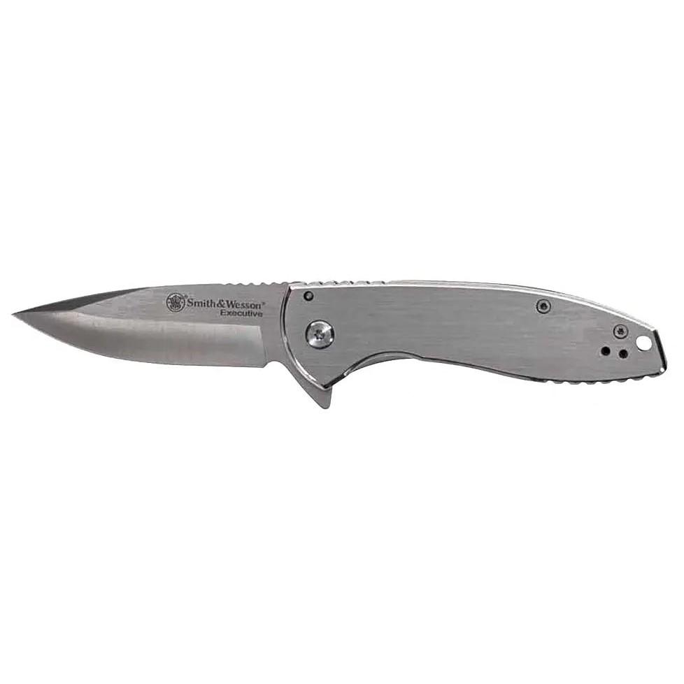 Battenfeld Smith & Wesson Executive Platinum Folding Knife 3.00 in Drop Point Silver