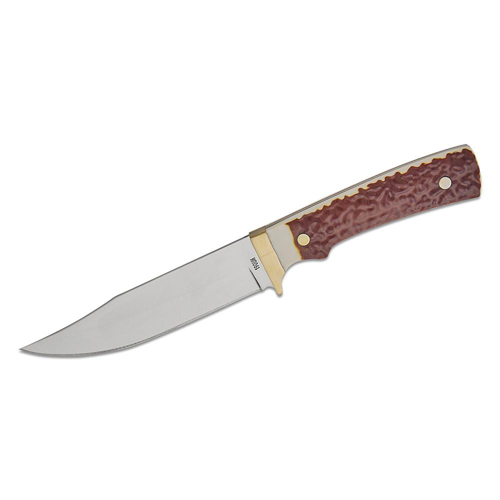 Uncle Henry Next Gen 190UH Fixed Knife, 5-1/4 in Clip Point Blade, Staglon, with Leather Sheath