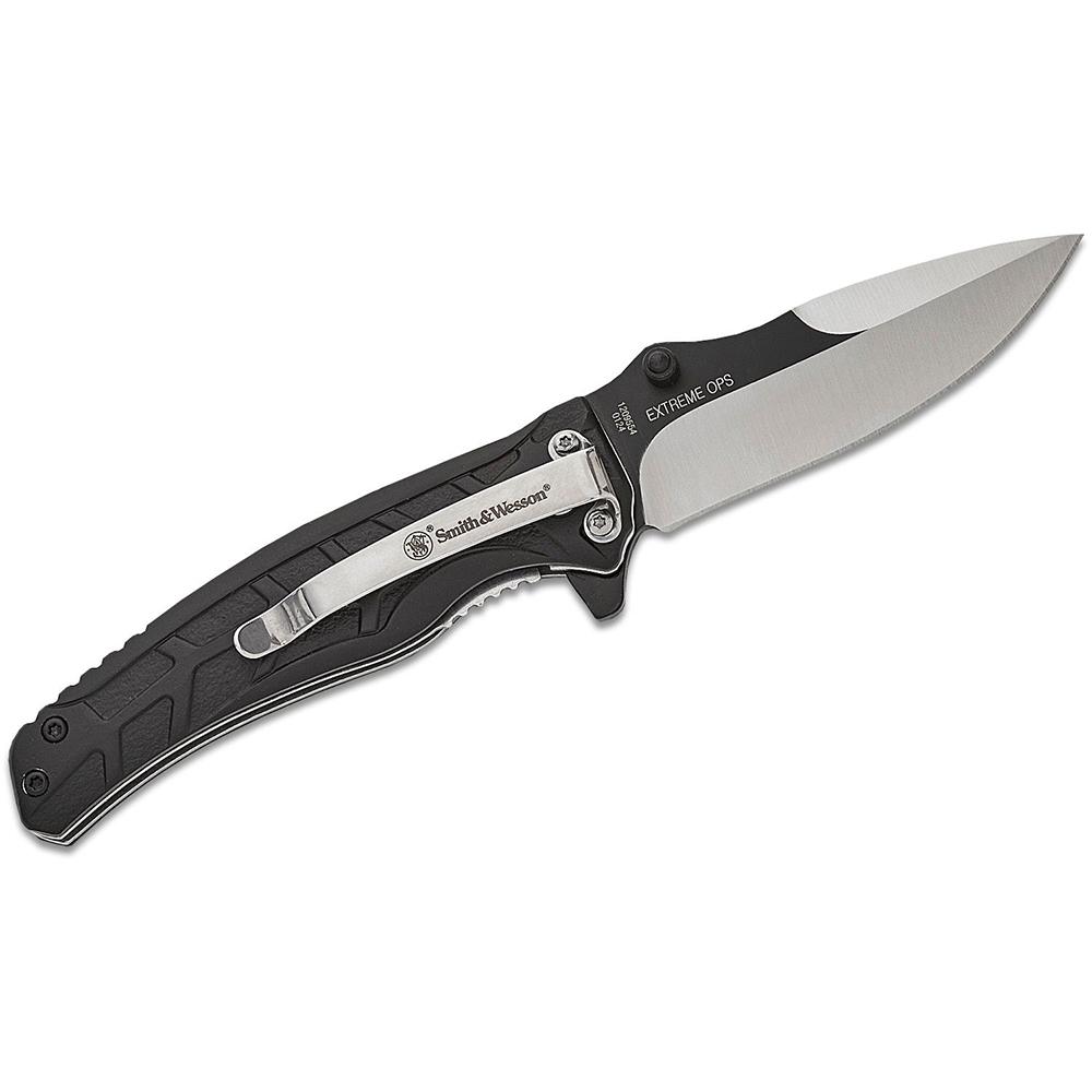 Battenfeld Smith & Wesson Extreme Ops Folding Knife 3 in Drop Point Blade Two-Tone Black/Satin