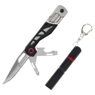 Smith & Wesson Multitool Folding Knife 3" Drop Point Blade Black with Light