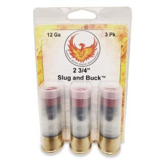 Phoenix Rising Slug & Buck Shotshell 12ga 2-3/4" FSJ 7/8oz Slug & 6-00 Buckshot 1225 fps 3/ct