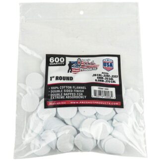 Pro-Shot 1" Round .22-.270 Cotton Flannel Patches, 600 Count