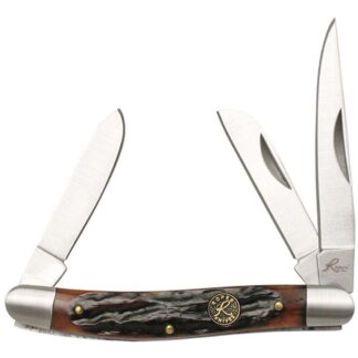 Rock Ridge Outdoors Roper Knives Stockman Chaparral Series Pocket Knife, Clip Spey and Sheepsfoot Blades