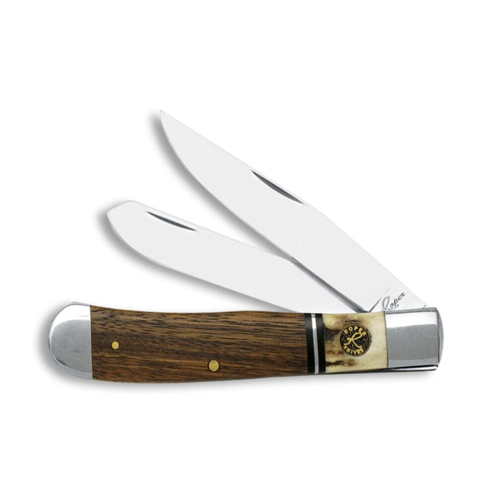 Rock Ridge Outdoors Roper Trapper Laredo Knife 4.125 in Closed, 3.25 in Blade, Stag/Wood