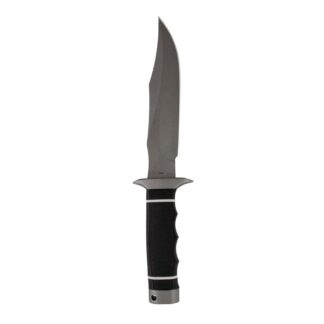 SOG Tech Bowie Fixed Blade Knife 6.4 in AUS-8 Clip Point, Black Stonewashed