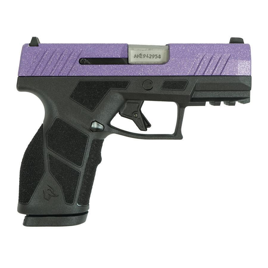 Taurus GX2 Purple Sparkle 9mm Luger Compact Semi-Auto SAO, 3.38 in, 13rd, Black Frame/Custom Slide, right side view