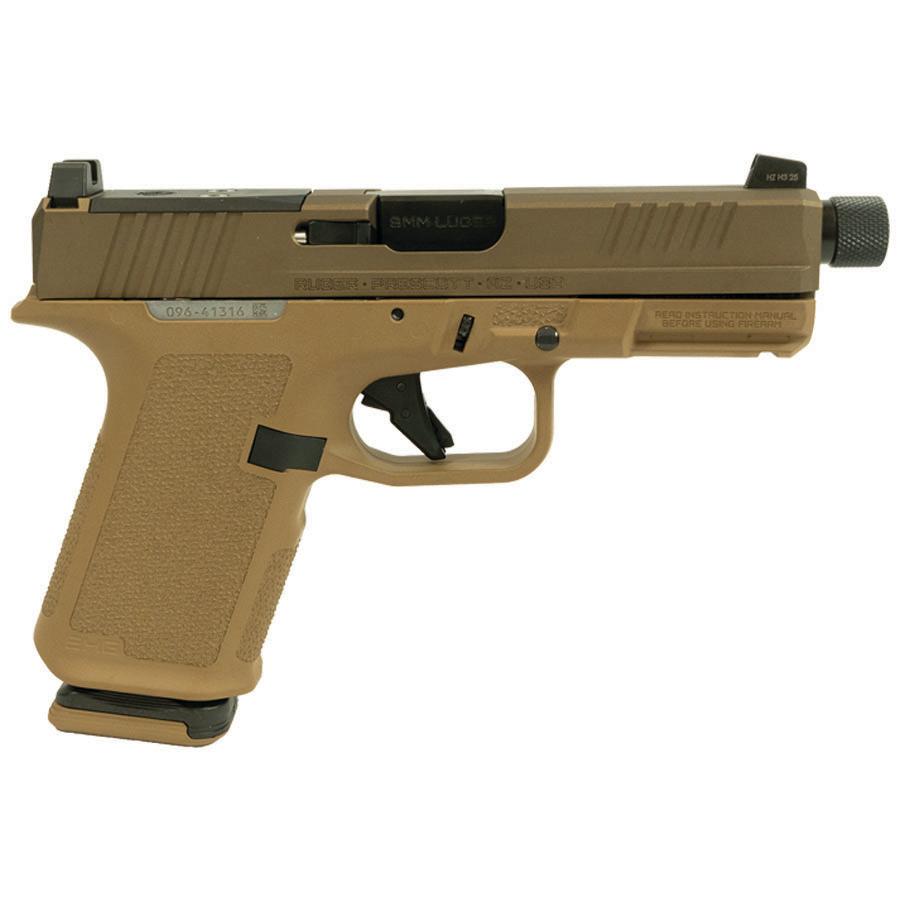 Ruger RXM Handgun 9mm Luger 15rd Magazines (2) 4.5" 1/2x28 Threaded Barrel Black Tan w/Slide Lock