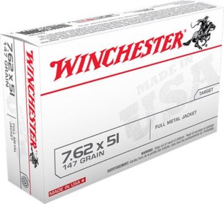 Winchester USA Centerfire Rifle 7.62x51mm NATO 147 Grain FMJ, 20 Rounds