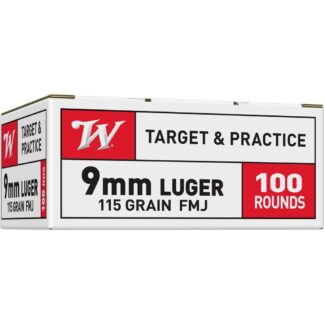 Winchester USA 9mm Luger 115 Gr FMJ 1190 fps 100 Rounds