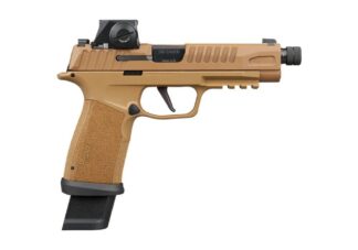 SIG Sauer P365 Fuse TACOPS 9mm 5.1 in Threaded Barrel 21+1 Rounds Coyote Slide, right side view