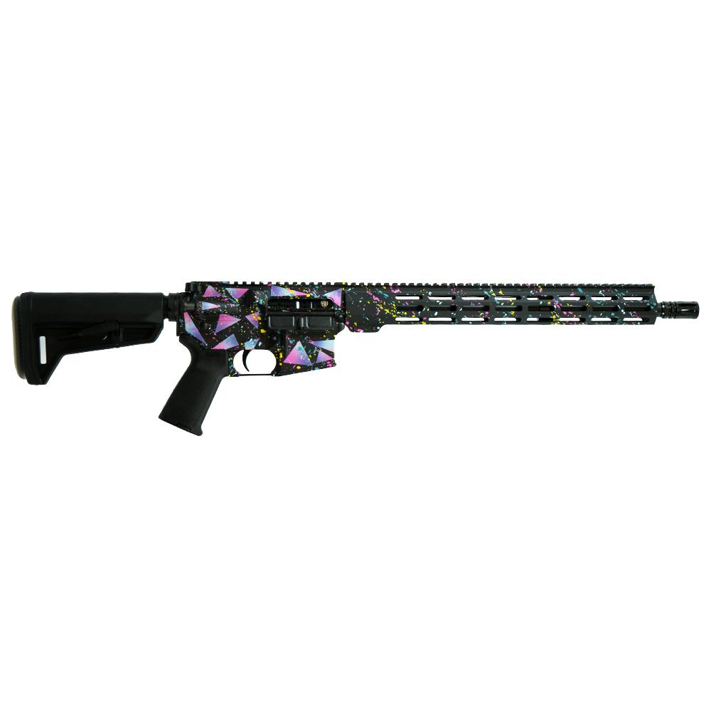 Shark Coast Tactical Retro Miami AR-15 Semi-Auto, 5.56 NATO, 16 in, 30-Round, Multi-Color, right side view