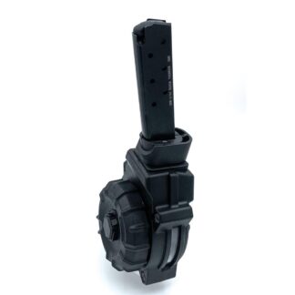 ProMag DRMA104 30-Round Drum Magazine, .380 ACP, Blue Steel/Polymer Black