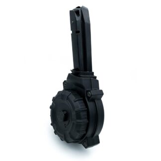 ProMag DRM-A61 VP9 9mm Luger 50-Round Drum Magazine, Blue Steel Upper, Black Polymer