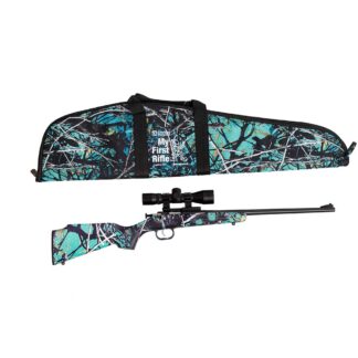 Davey Crickett Crickett 22 LR Single Shot Rifle, 1 Round, Serenity Camo Fixed Stock