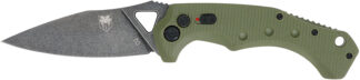 Cobratec Knives Ryker 3.75 in D2 Steel Auto Folding Pocket Knife, OD Green G10 Handle
