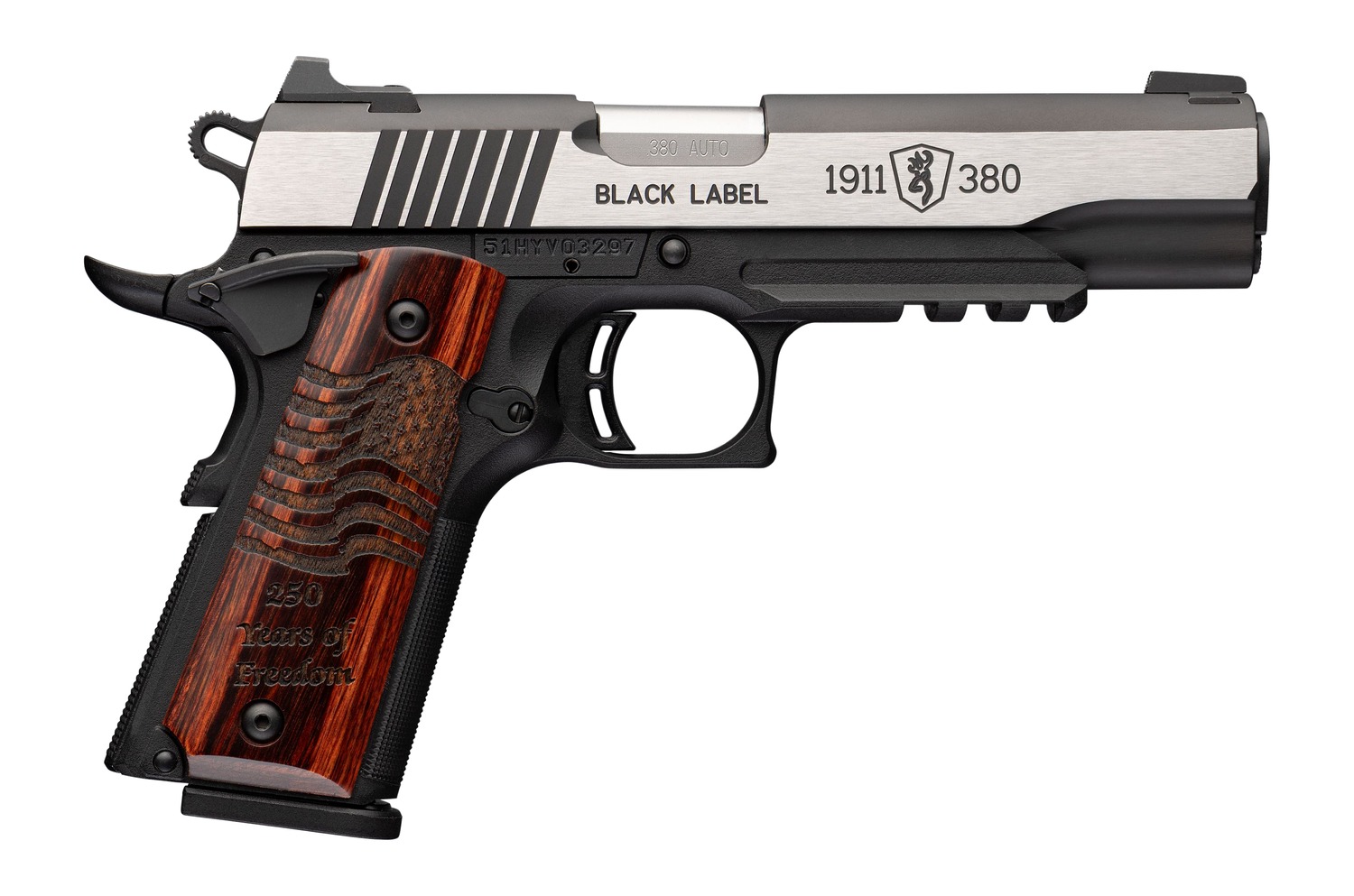 Browning 1911 Black Label Medallion Pro 250 Full Size 380 ACP Semi-Auto, 4.25 in, 8+1