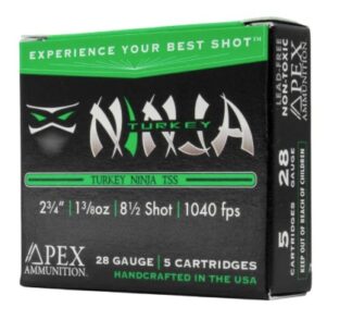 Apex Turkey Ninja 28 Gauge 2-3/4 in TSS #8.5 1-3/8 oz Shot 5 Rounds Per Box