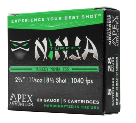 Apex Turkey Ninja 28 Gauge 2-3/4 in TSS #8.5 1-3/8 oz Shot 5 Rounds Per Box